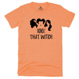 100% That Witch T-Shirt fall, halloween, hocus pocus, holiday, lizzo swapexecution