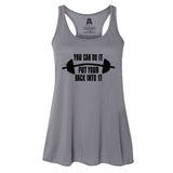 Back Into It Tank Top gym,ice cube,put your back,racer back,racerback swapexecution