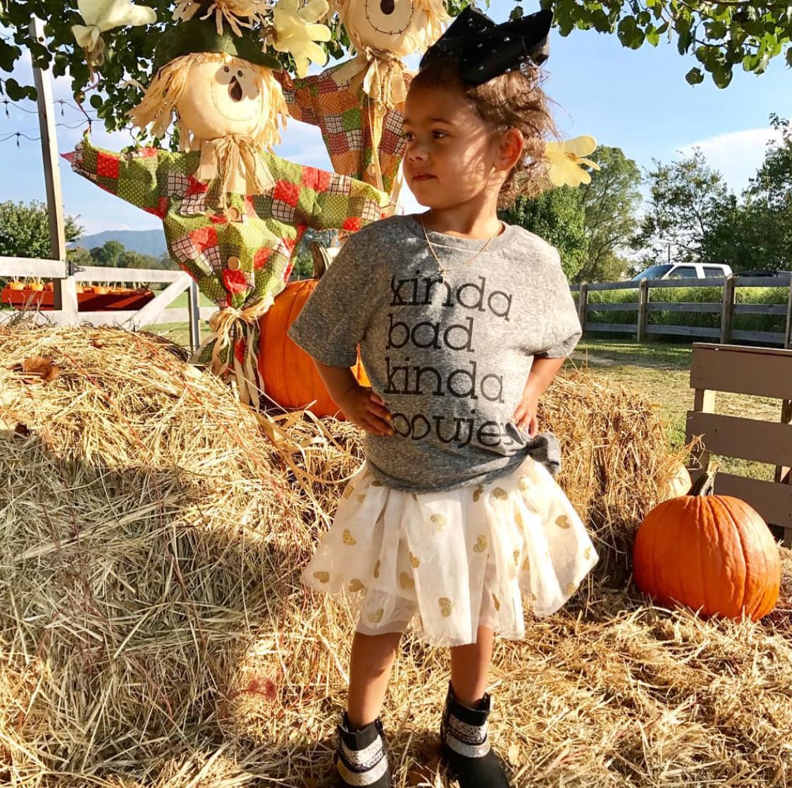 Boujee (Kids) Kids T-Shirt active, bad and boujee, Black, boy One Messy Bun