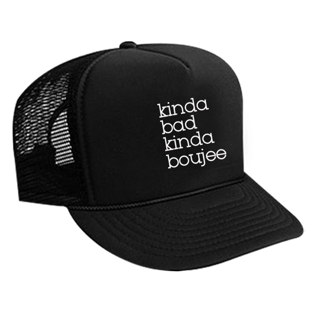 Boujee Trucker Hat bad and boujee Black cap hat One Messy Bun