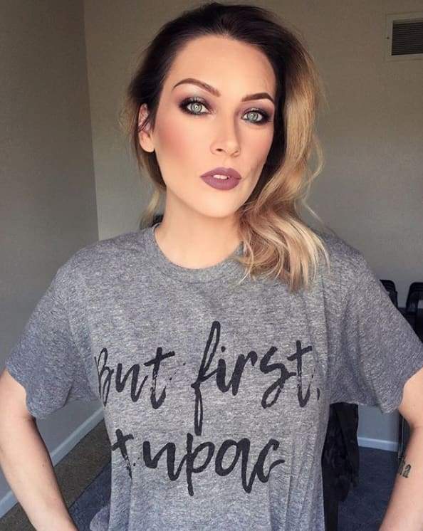 But First Tupac T-Shirt 2pac 90 s 90s Black but first One Messy Bun