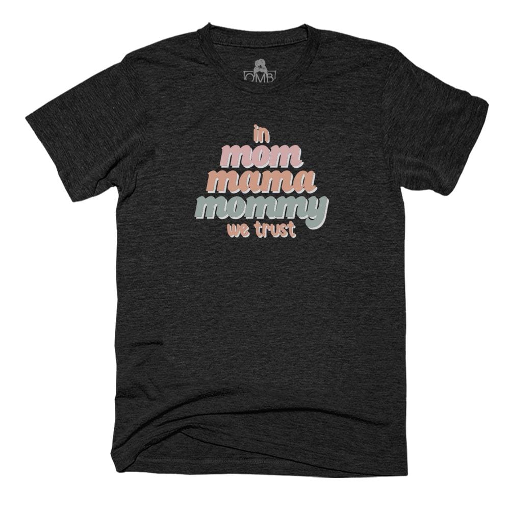 In Mom We Trust (Kids) Kids T-Shirt america, boy, fourth of july, girl, Gray One Messy Bun