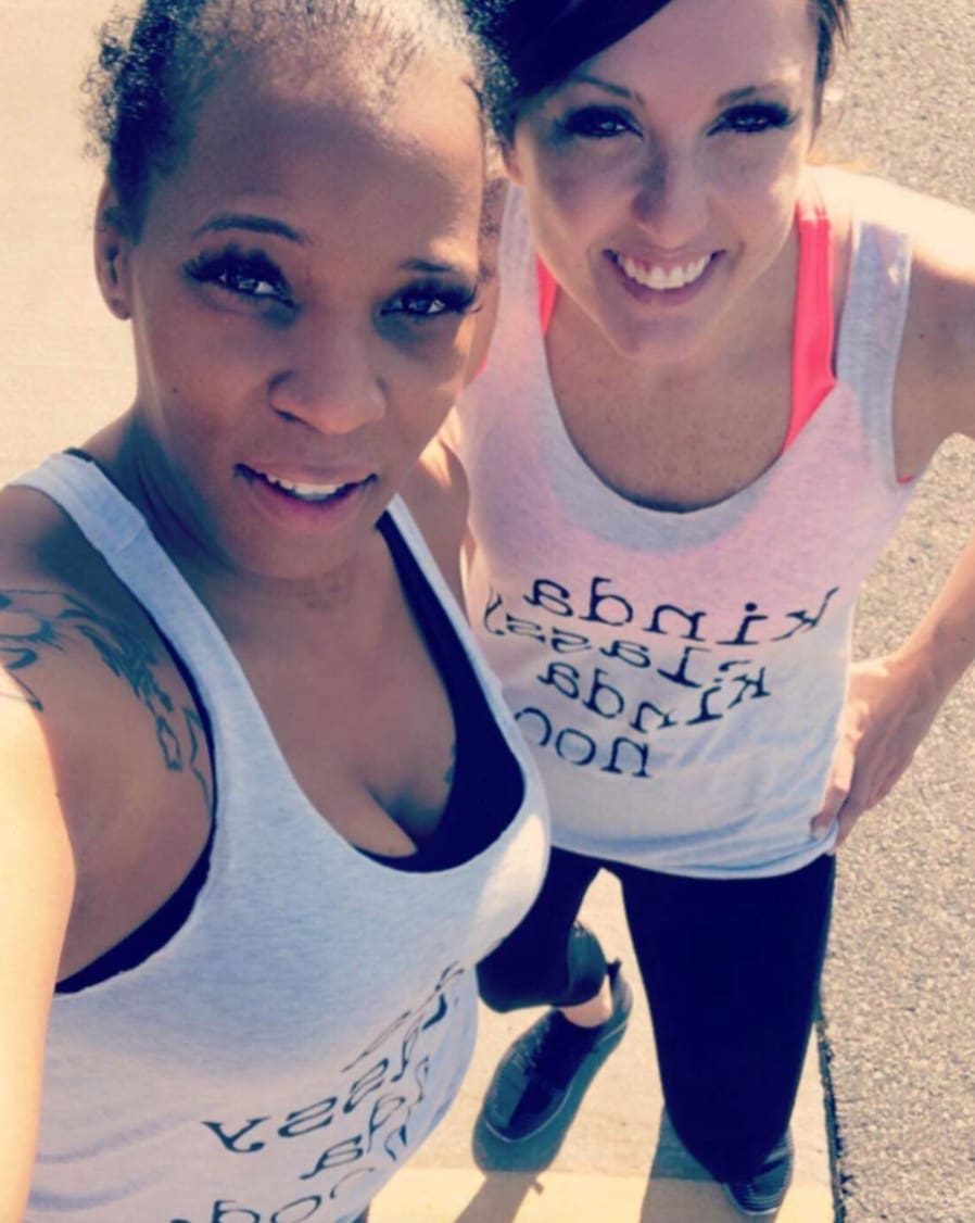 Kinda Hood Tank Top active, Gray, gym, kinda, kinda classy One Messy Bun