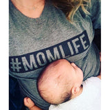 #Momlife T-Shirt Gray life mom momlife One Messy Bun