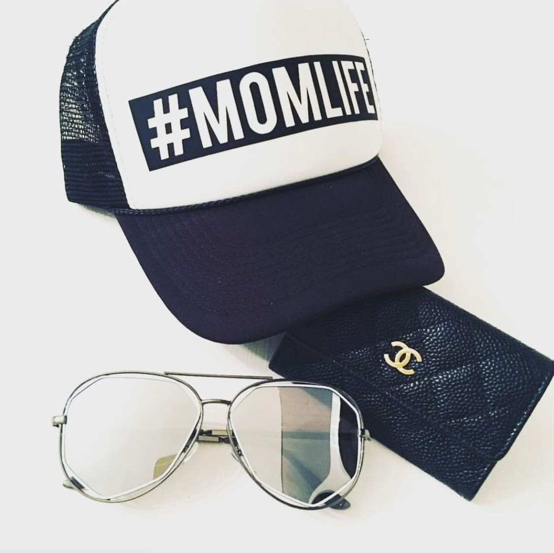 #Momlife Trucker Hat #momlife, active, Black, cap, hat One Messy Bun
