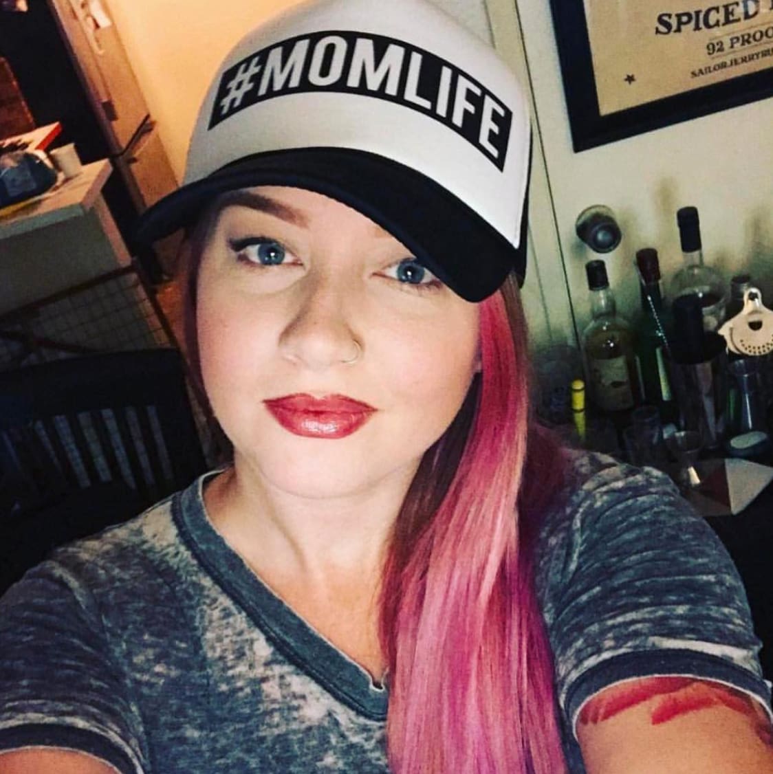 #Momlife Trucker Hat #momlife, active, Black, cap, hat One Messy Bun