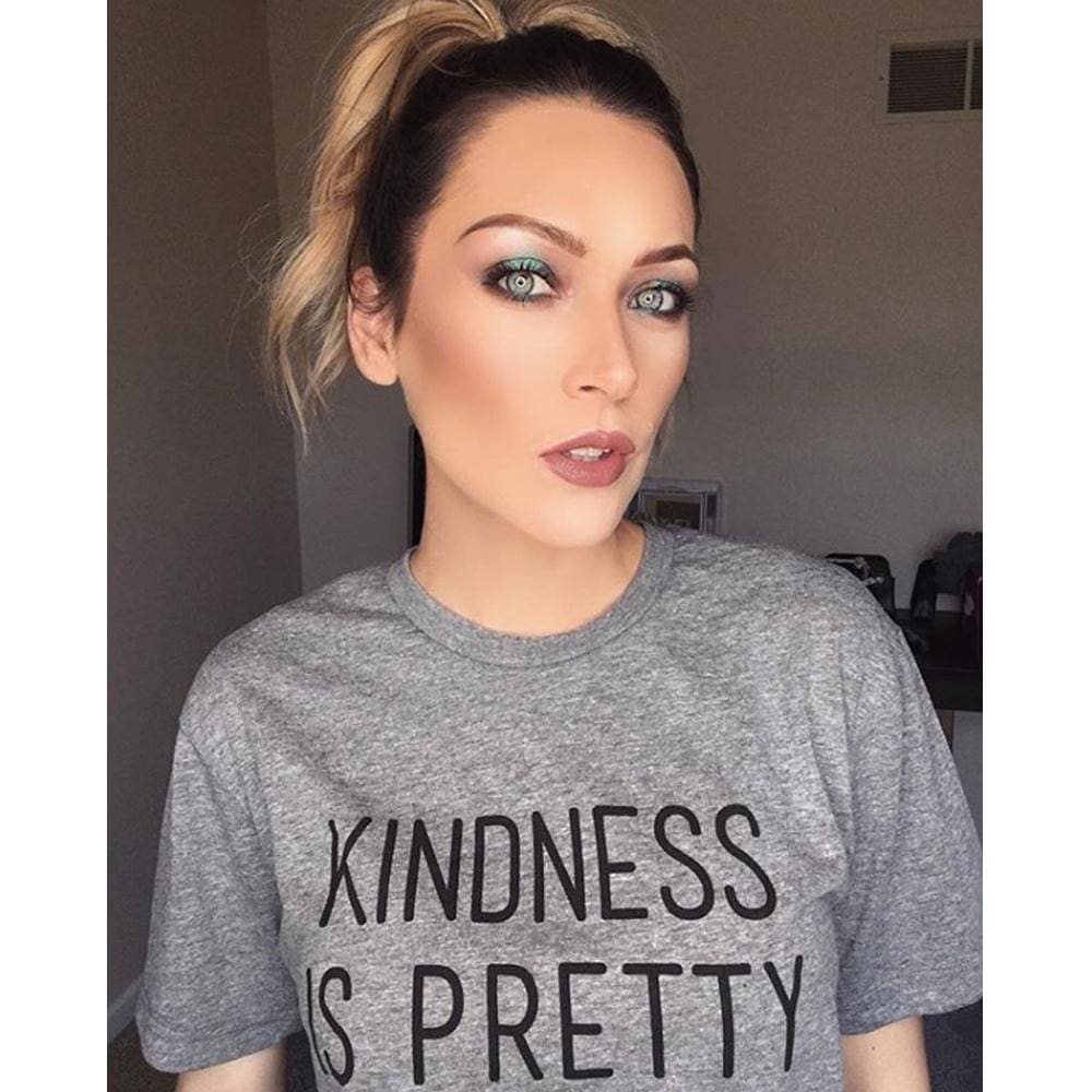 Pretty Gangster T-Shirt Black gangster Gray kindness pretty One Messy Bun