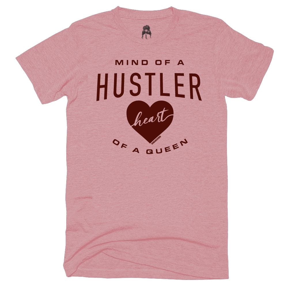 Queen Hustle T-Shirt Blue Heart of a Hustler mind One Messy Bun