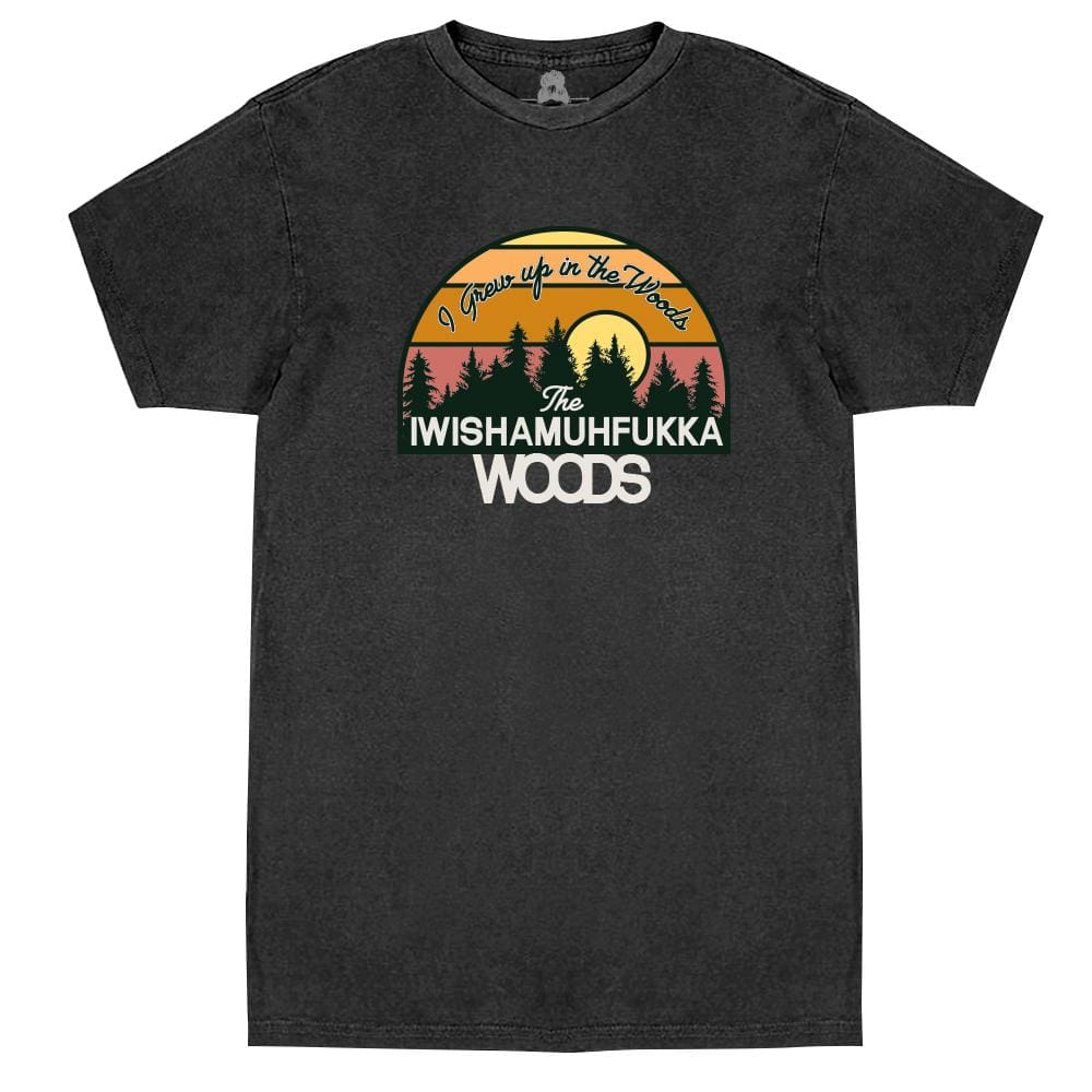 Woods T-Shirt acid, forest, horizon, I grew up, wish One Messy Bun