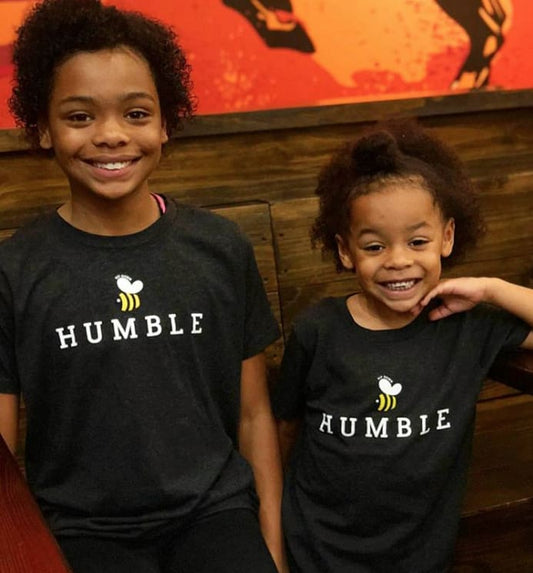 BEE Humble (Kids) Kids T-Shirt Black boy gangster rap girl Gray One Messy Bun