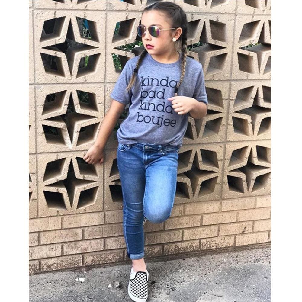 Boujee (Kids) Kids T-Shirt bad and boujee Black boy gangster rap classotomotiv