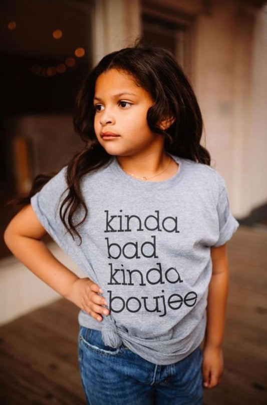 Boujee (Kids) Kids T-Shirt active, bad and boujee, Black, boy One Messy Bun