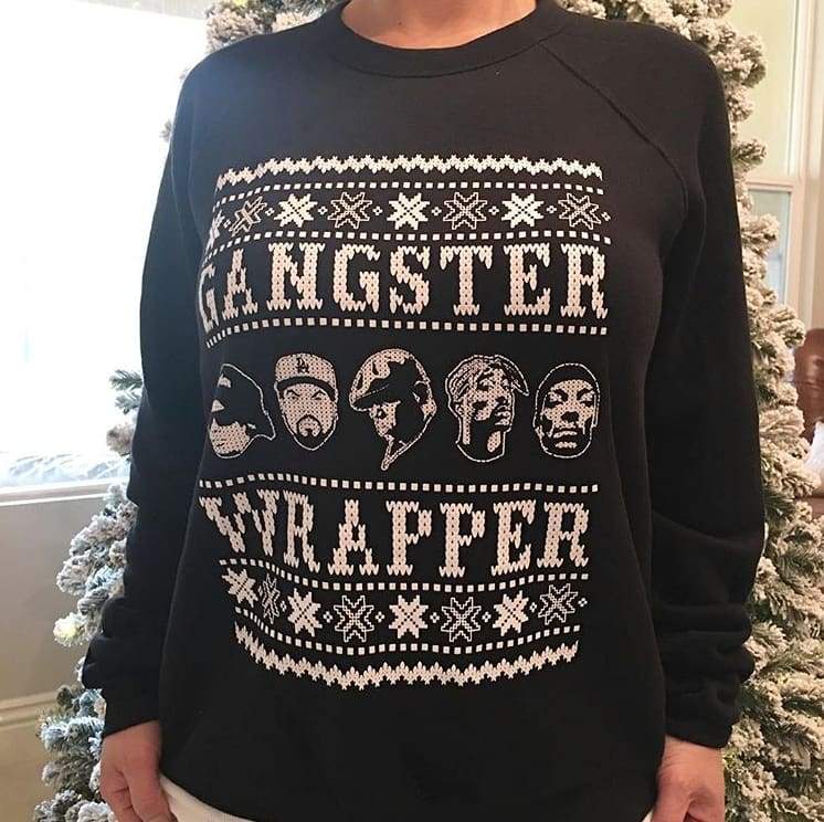 Gangster Wrapper Crewneck Hoodie biggie christmas fleece gangsta gangster One Messy Bun