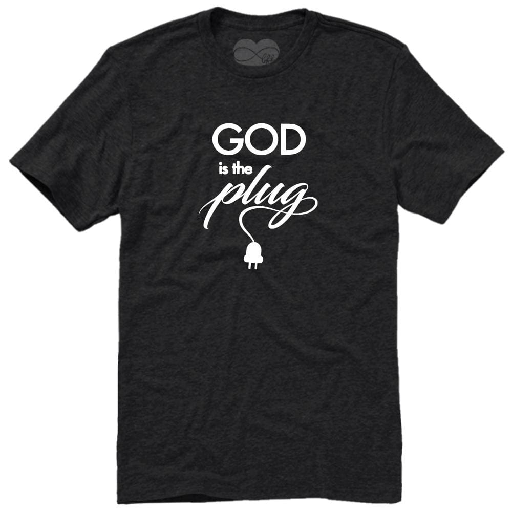 God is the Plug T-Shirt BFF Black But First Faith christian everyday