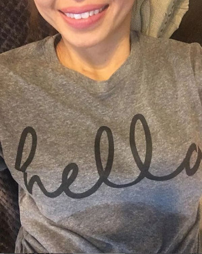 Hella T-Shirt bay Bay Area Gray One Messy Bun