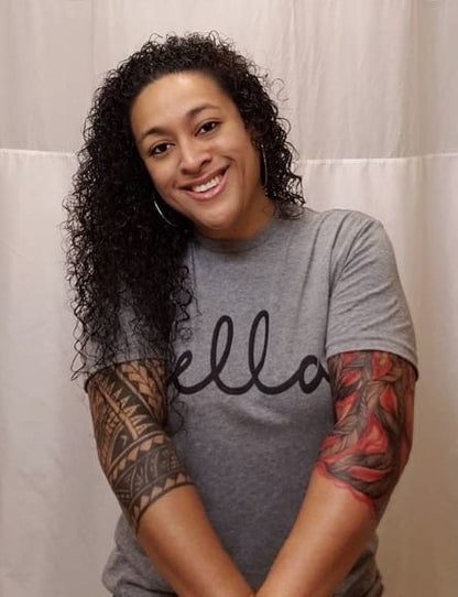 Hella T-Shirt bay Bay Area Gray One Messy Bun