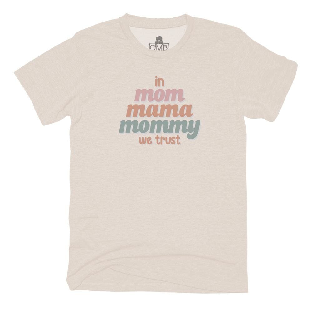 In Mom We Trust (Kids) Kids T-Shirt america, boy, fourth of july, girl, Gray One Messy Bun