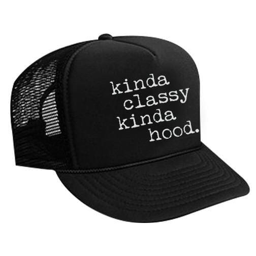 Kinda Hood Trucker Hat Black cap hat hats hood classotomotiv