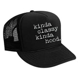 Kinda Hood Trucker Hat Black cap hat hats hood One Messy Bun