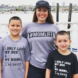 #Momlife T-Shirt Gray life mom momlife One Messy Bun