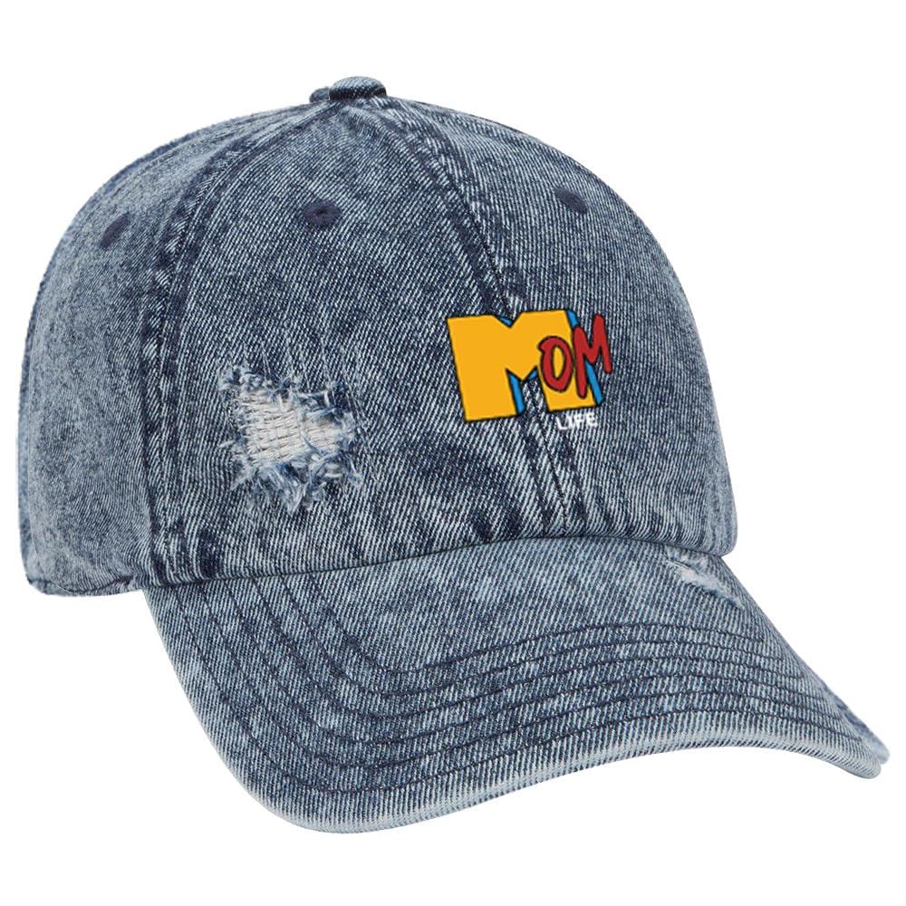 Momlife TV Dad Hat 80 s 80s 90 90s acid wash One Messy Bun