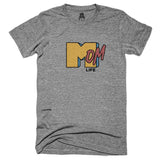 Momlife TV T-Shirt 80 s 80s 90 90s Gray One Messy Bun