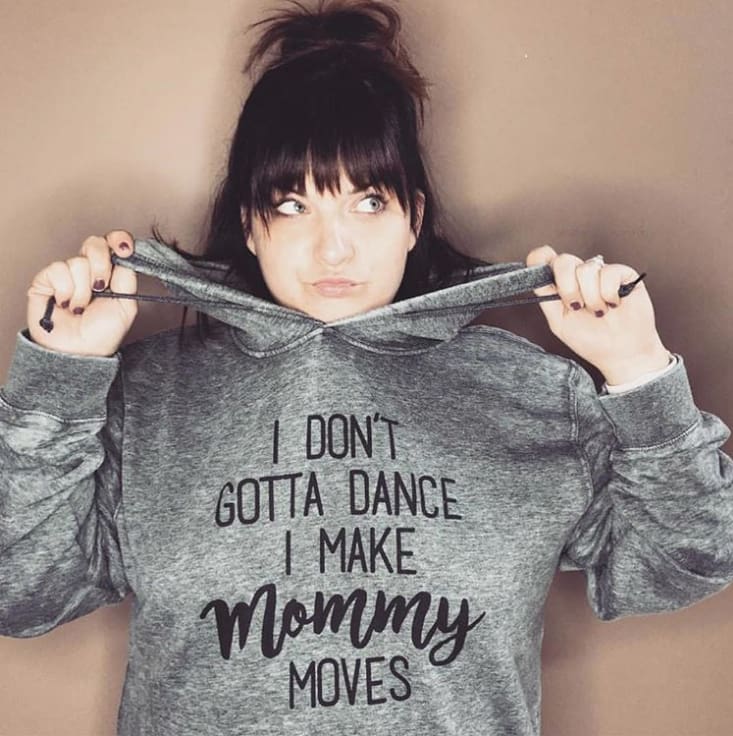 Mommy Moves Hoodie cardi b dance fleece Gray hip One Messy Bun