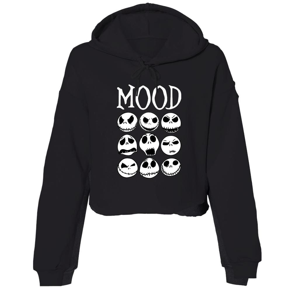 Mood Crop Hoodie black, crop, cropped, fleece, hoodie One Messy Bun