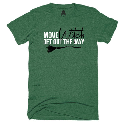 Move Witch T-Shirt Black fall get out the way Green halloween classotomotiv