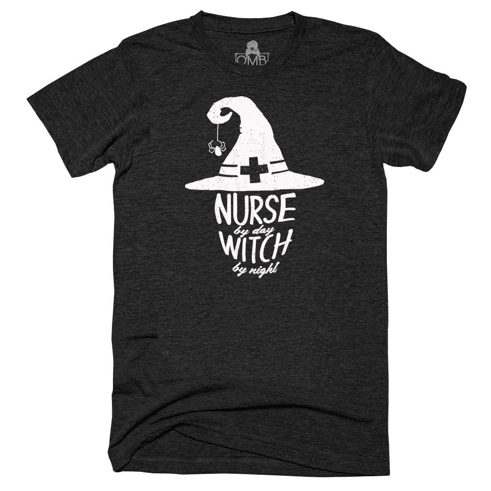 Nurse Witch T-Shirt fall, Gray, Green, halloween, holiday One Messy Bun