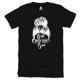 OMB T-Shirt Black bun hair logo messy One Messy Bun