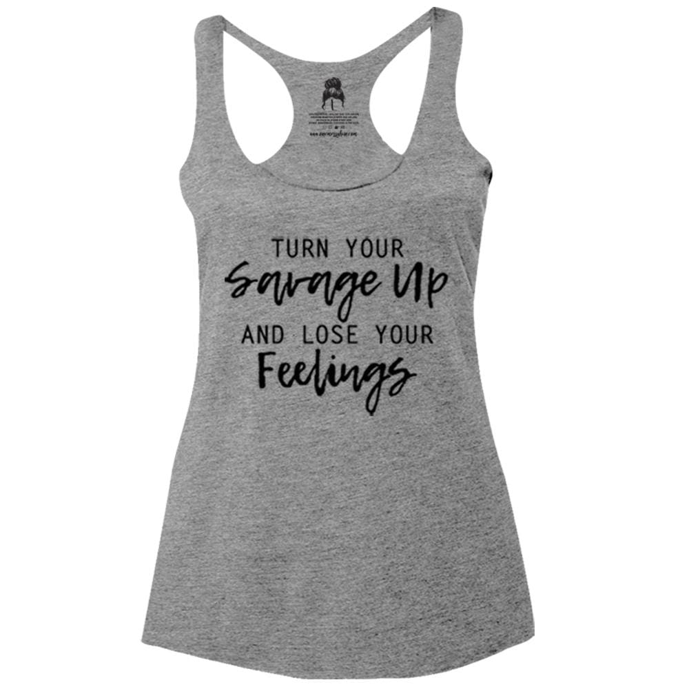 Savage Tank Top feelings Gray gym lose your racer back classotomotiv