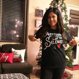 Selena T-Shirt anything for selena Black Gray j lo One Messy Bun