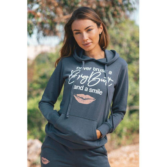 Trust Issues Hoodie Big Butt and a Smile Blue fleece life long sleeve One Messy Bun